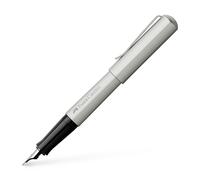 Faber-Castell Hexo 150590 Fountain Pen, Nib Width M, Matte Silver, Pack of 1 Hex