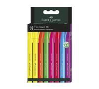 Faber-Castell Highlighter 38 Neon Colours Pack of 8 1 count (Pack of 8) Neon mul