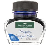 FABER-CASTELL Inchiostro blu in boccetta di vetro (etichetta in lingua italiana non garantita) Bicchiere da 30 ml. Tintenglas 30 ml blu reale