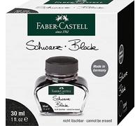 FABER-CASTELL Inchiostro rosso in boccetta di vetro (etichetta in lingua italiana non garantita) Bicchiere da 30 ml. Tintenglas 30 ml Nero