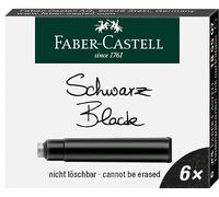 Faber-Castell Inchiostro rosso in boccetta di vetro (etichetta in lingua italiana non garantita) Cartuccia standard 6 Tintenpatrone Standard 6er Nero