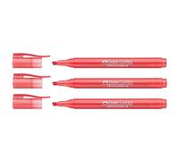 Faber-Castell Lot de 3 Surligneurs TEXTLINER 38, rouge