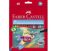 Faber-Castell Watercolour Pencil + Brush Box - 48 Pencils 1 count (Pack of 1)
