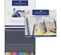 FABER-CASTELL - matite colorate Goldfaber da 24 pezzi, con mina a gesso | Matite colorate permanenti con mina a gesso oleoso per applicazioni di colore resistenti alle sbavature e all’acqua