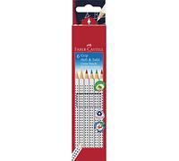 Faber-Castell 113210 - Matite colorate GRIP, adatte a carta e lavagna, 6 pezzi, colori: bianco, giallo, rosso, blu, verde e marrone