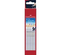 FABER-CASTELL - Matite colorate Grip per quaderno e lavagna, 6 pezzi | Matite colorate speciali per carta e lavagna in 6 colori, resistenti alla rottura ed ergonomiche