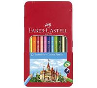 FABER-CASTELL 115801 - Matite Colorate Hexagonal, 12er di metallo di alta qualità