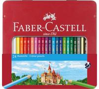 FABER-CASTELL - Matite colorate Hexagonal, 24 pezzi, astuccio metallico | Matite colorate con mina resistente alla rottura e colori vivaci per bambini e adulti