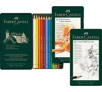 Matite colorate permanenti Faber Castell Polychromos mina 3,8 mm box metallo - c