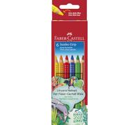Faber-Castell 110906 - Set di matite colorate Jumbo Grip, confezione da 6, infrangibili, colorabili con acqua