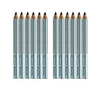 Faber-Castell - Matite Jumbo GRIP, 12 pezzi, colore argento