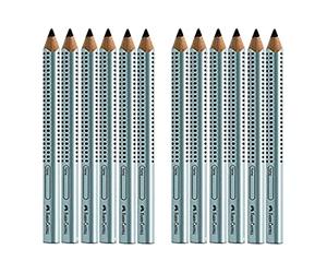 Faber-Castell - Matite Jumbo GRIP, 12 pezzi, colore argento