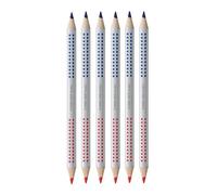 FABER-CASTELL - Matite per sillabare Jumbo Grip rosse e blu, 6 pezzi | Matite triangolari bicolori per chi sta imparando a scrivere, con zona di presa brevettata