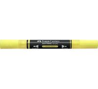 Faber-Castell Multimark - Pennarello acrilico doppio colore 256, giallo neon, set artistico, pennarello acrilico a base d'acqua, doppia punta, punta grassetta e fine, pennarelli artistici, penne