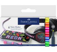 Astuccio 6 marcatori punta 1,5mm neon Faber-Castell