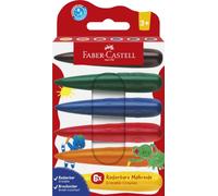 FABER-CASTELL - Pastelli a cera da usare con le dita, 6 pezzi, 3 anni | Forma ergonomica a dito per i bambini, colori vivaci e cancellabili per disegnare facilmente senza esercitare una forte