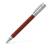 Faber-Castell 148111 - Penna roller AMBITION peri, punta in metallo: 0,7 mm, confezione regalo inclusa, colore fusto: marrone / argento