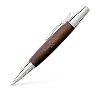 FABER-CASTELL - Penna a sfera e-motion Birnbaum marrone scuro, mina B | Corpo in legno di pero con mina nera ad alta capacità e dettagli metallici cromati