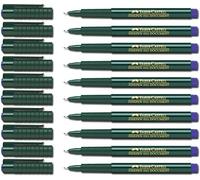 Faber-Castell, penna in fibra Fineliner 1511 con punta sottile di 0,4 mm , blau, 10 Stifte