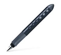 FABER-CASTELL - Penna stilografica da scuola Scribolino per mancini, nera | Impugnatura morbida ergonomica per chi sta imparando a scrivere con pennino L