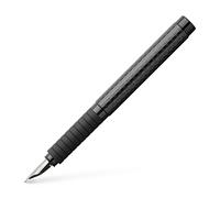 Faber-Castell-Penna stilografica in fibra di carbonio, colore: nero, con pennino largo