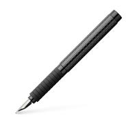 FABER-CASTELL - Penna stilografica e-motion Black Carbon, pennino EF | Penna stilografica con finitura effetto carbonio, pennino in acciaio inossidabile di alta qualità e confezione regalo