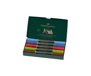 FABER-CASTELL Pennarelli acquerellabili Albrecht Dürer, set da 5, custodia per schizzi urbani verde scuro