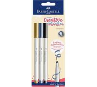 FABER-CASTELL - pennarelli Goldfaber Creative Calligraphy, 3 pennarelli | Pennarelli metallizzati resistenti all’acqua per calligrafia e handlettering