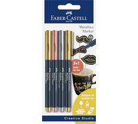 FABER-CASTELL - pennarelli Metallics, 4 colori, spessore del tratto 1,5 mm