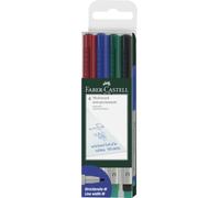 FABER-CASTELL - Pennarelli Multimark Non-Permanent M, 4 colori | Inchiostro cancellabile per pellicole e superfici lisce