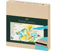 Faber-Castell Pitt Artist Pen 167190 – 12 penne a punta pennello, inchiostro impermeabile
