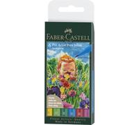 Faber-Castell 167177 - Penna a inchiostro Pitt Artist Pen, Springtime, B, astuccio da 6