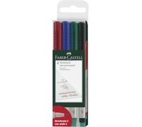FABER-CASTELL - Pennarello Multimark Non-Permanent S, 4 colori | Inchiostro cancellabile per pellicole e superfici lisce