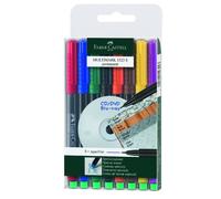 Pennarello Multimark universale permanente con gomma - punta superfine 0,4mm - astuccio 8 colori - Faber Castell