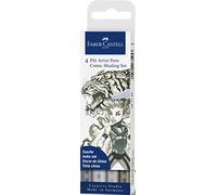 Faber-Castell 267195 - Pennello Pitt Artist Pen, Set di sfumature per fumetti, 4 pezzi, Set di penne a pennello