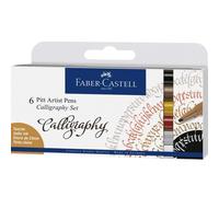 Faber Castell Pitt Artista Disegno Lettering Penne Calligrafia Set 6pc