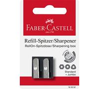 Faber-Castell Ricarica doppio foro temperamatite in plastica per RollOn scatola di affilatura su carta blister, nero