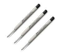 Faber-Castell, ricarica per penna a sfera con punta media. Colore: nero. Tre pezzi
