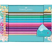 Faber-Castell 201641 Set 20 Matite Colorate Sparkle, 1 Temperamatite Sleeve,