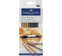 Faber-Castell Set per schizzi Classic Sketch – 6 pezzi: matita, 3 pastelli Pitt, base olio, gomma
