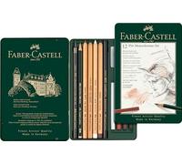 FABER-CASTELL - Set da disegno Pitt Monochrome da 12 pezzi in astuccio | Set monocromatico con matite e gessetti da artista con accessori per schizzi, ritratti e ombreggiature