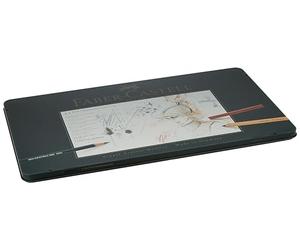 FABER-CASTELL - Set da disegno Pitt Monochrome da 33 pezzi in astuccio | Set monocromatico con matite e gessetti da artista con accessori per schizzi, ritratti e ombreggiature