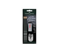 Faber-Castell - Set da scrittura Exam, 5 pezzi con matite e accessori | Con 3 matite HB, gomma e temperino per la scuola e gli esami