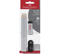 FABER-CASTELL - Set da scrittura Grip 2001 Exam, 5 pezzi | Con 3 matite 2B, gomma e temperino per la scuola e gli esami