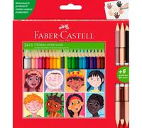 Faber-Castell 511515 - Set di tre matite colorate, 27 pezzi, incl. Bicolore pelle, per bambini e adulti