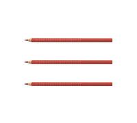 Faber-Castell - Set di 3 matite colore Colour Grip, Rosso Geranio