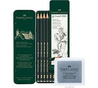 Faber-Castell - Set di 6 matite Castell 9000 + gomma da modellare