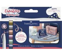 FABER-CASTELL - Set di 6 pennarelli Goldfaber Creative Happy Celebration | Pennarelli a pennello resistenti all’acqua per biglietti, calligrafia e progetti creativi