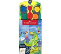 FABER-CASTELL - Set di acquerelli Connector Dino, 12 colori