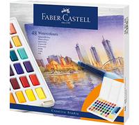 Astuccio 48 Acquerelli In Pastiglia + Pennello Waterbrush E Tavolozza Staccabile